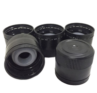Bouchon à vis inviolable et insert verseur en plastique PP noir de 31,5 mm pour l'emballage de boissons en bouteilles et en bocaux