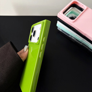 <span class=keywords><strong>Funda</strong></span> Rectangular Brillante Antigolpes con Marco Grande para Cámara para <span class=keywords><strong>iPhone</strong></span> 17 16 15 14 13 Pro Max, Cubierta Móvil Anti-amarillamiento con Borde Recto - Product Image 5