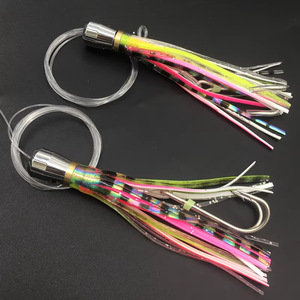 Leurre de pêche en eau salée 12cm 40g, tête en cuivre, appât jupe de calamar, pour la pêche au gros gibier (marlin, thon) - Product Image 4