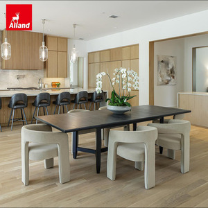 Allandcabinet Meuble de cuisine en <span class=keywords><strong>bois</strong></span> véritable avec îlot cascade et rangement en L et en U, avec hotte intégrée - Product Image 3