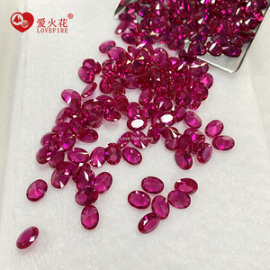 Bán buôn 3 #   5 #   8 #   Đá corundum tổng hợp màu đỏ hồng, loại 3A, hình oval, màu đỏ ruby - Product Image 2