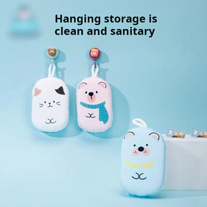 Esponja de Baño Ovalada de Estilo Moderno con Forma de Dibujos Animados, Suave y Espumosa para Limpiar al Bebé, Esponja de Baño de Algodón para Frotar la Piel del Bebé - Product Image 5