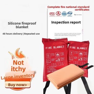 Couverture anti-feu double face en silicone 1m*1m, résistante à la chaleur, en fibre de verre caoutchoutée, couverture de sécurité d'urgence - Product Image 3