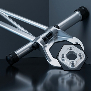 Barre de renforcement de tour de suspension en aluminium CNC, barre transversale, plaques de base, vis de réglage, anodisé argenté, pour renforcement de châssis de course - Product Image 5