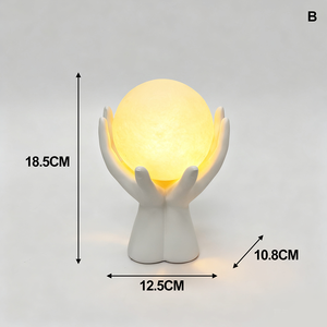 장식용 소품 손으로 감싼 달 무드등, 침실 장식을 위한 모던한 손 모양 조각상 창의적인 달 조명 - Product Image 6