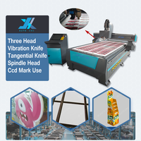 Cortadora Multifunción JX AUTO CNC de Tres Cabezales en Uno con Husillo de Vibración, Cuchilla Tangencial y CCD