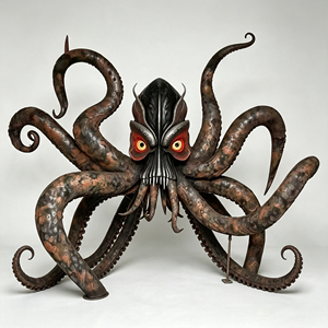 Escultura de Fibra de Vidrio Personalizada al por Mayor, Monstruo Gigante Cthulhu Octopus, Estatua Decorativa Meichuang para Centro Comercial - Product Image 3