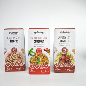 Venta caliente personalizada buena impresión 8 sello lateral refuerzo de fondo plano albóndigas embalaje de aperitivos bolsa de pie de grado alimenticio - Product Image 5