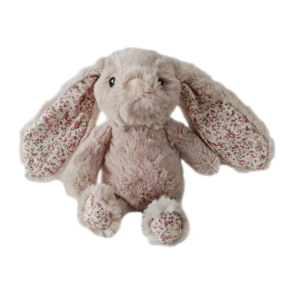 Mainan hewan Plushie kelinci menggemaskan mainan boneka kelinci Paskah dengan telinga Floppy lembut berbulu