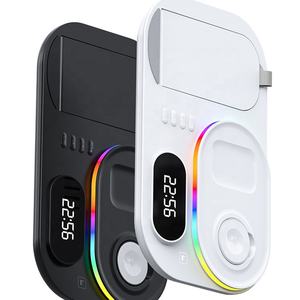 Réveil numérique avec veilleuse LED RGB, lumière d'ambiance, affichage lumineux, support de charge magnétique pliable et portable - Product Image 5