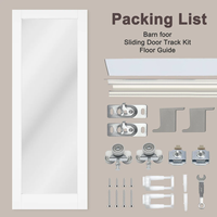Porte coulissante miroir Wekis en verre pré-assemblée avec kit de quincaillerie complet, plusieurs options de taille pour placard et armoire (vente en gros)
