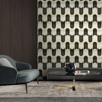 Autocollant PVC 5D en rouleau à motif géométrique ondulé noir et blanc, effet marbre UV, pour décoration de meubles et panneaux muraux extérieurs