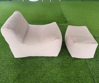 Chaise longue de compression d'extérieur, compressée sous vide, avec ottoman, pour piscine, jardin, patio, plage, hôtel, complexe hôtelier