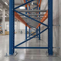 Étagère à palettes d'entrepôt, étagère de stockage industrielle personnalisée, étagère à palettes robuste double face de type suspendu, revêtement en poudre