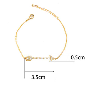 Pulsera <span class=keywords><strong>de</strong></span> flecha chapada en oro <span class=keywords><strong>de</strong></span> 18 quilates con circonitas <span class=keywords><strong>para</strong></span> <span class=keywords><strong>mujer</strong></span>, cadena <span class=keywords><strong>de</strong></span> eslabones delicada y minimalista, joyerí<span class=keywords><strong>a</strong></span> <span class=keywords><strong>de</strong></span> mano ajustable, regalo <span class=keywords><strong>de</strong></span> joyerí<span class=keywords><strong>a</strong></span> <span class=keywords><strong>de</strong></span> moda, brazaletes - Product Image 2