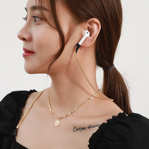 Cadena <span class=keywords><strong>de</strong></span> Airpods antipérdida, joyería <span class=keywords><strong>de</strong></span> moda, soporte inalámbrico para auriculares, gargantilla <span class=keywords><strong>de</strong></span> <span class=keywords><strong>amor</strong></span> con letras - Product Image 3