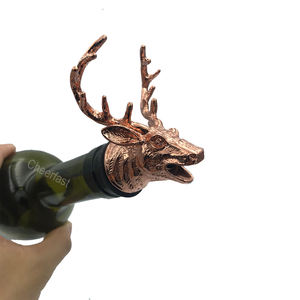 Bouchon <span class=keywords><strong>de</strong></span> bouteille <span class=keywords><strong>de</strong></span> <span class=keywords><strong>vin</strong></span> avec verseur en acier inoxydable et tête en cerf, ml, nouveau Design - Product Image 3