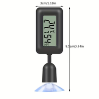 Termometer Higrometer Digital Mini Murah untuk Reptil dengan Layar LCD dan Suction Cup untuk Penggunaan Akuarium Bahan Plastik