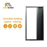 Ajuste perfecto estilo acordeón con marco de aleación de aluminio ventana de malla plisada retráctil mosquitera enrollable Horizontal