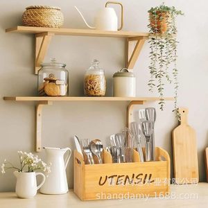 Cross-border wooden tableware <b>storage</b> <b>box</b>, organizer <b>box</b>, compartmentalized tableware <b>storage</b> <b>box</b>, desktop tableware, <b>kitchen</b> - Product Image 2