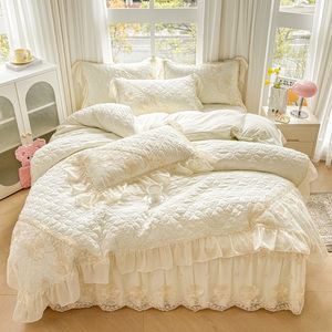 <span class=keywords><strong>2025</strong></span> New Cotton Quilted 4Pcs Duvet Cover Set Mô Hình Rắn Bộ Đồ Giường Đám Cưới Cho Nhà Sử Dụng Sanding Kỹ Thuật - Product Image 5