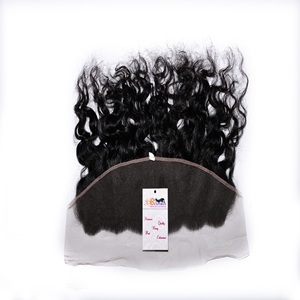 Cheveux humains indiens vierges remy, corps deep wave bouclé brésilien transparent mince HD lace closure frontal pour femmes, prix de gros - Product Image 1