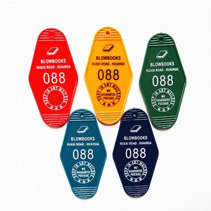 <b>Custom</b> logo Color Material Key Tags Promotional Blank Plastic Retro Vintage Motel Room Hotel <b>Keychain</b> - Product Image 3