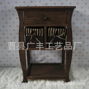 Mesita de noche minimalista de madera color marrón oscuro con almacenamiento para dormitorio - Product Image 3