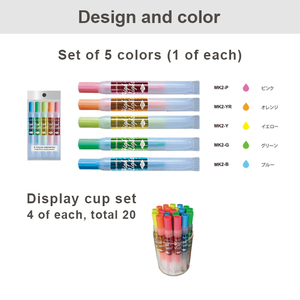 Mini rotulador resaltador de impresión personalizado japonés, suministros de oficina de 4mm de ancho de línea con logotipo, iluminador enfocado en miniatura bonito - Product Image 3