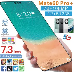 2022ขายร้อนMate 60 Pro + Mate 50 12GB + 512GB 7.3นิ้วจอแสดงผลเต็มรูปแบบAndroid 10.0โทรศัพท์มือถือสมาร์ทโทรศัพท์