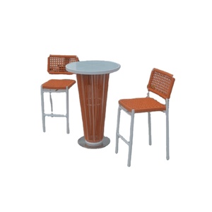Juego de muebles de silla de mesa alta para Bar alto individual de calidad superior para terraza de café <span class=keywords><strong>restaurante</strong></span> de <span class=keywords><strong>cuerda</strong></span> tejida para exteriores - Product Image 1