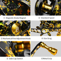 Reel Pancing Air Laut Tahan Air Horizon 7.2:1 VHA Carretes De Pesca De Mar Baitcasting dengan Sistem Pengereman Magnet