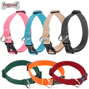 Conjunto de correa de collar de perro de nailon de algodón de alta calidad con logotipo personalizado de liberación rápida estilo moderno reflectante - Product Image 1