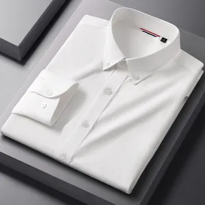 <strong>Linen</strong>-cotton Long Sleeve <strong>Shirts</strong> <strong>for</strong> <strong>Men</strong> Solid Color Casual Fashion Korean Popular Clothes - Product Image 2