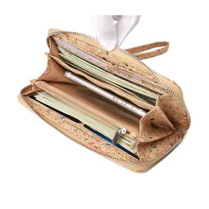 カスタムカラフルな生分解性環境にやさしいコルククラッチ電話バッグビーガンコルク財布女性のための財布ハンドバッグ