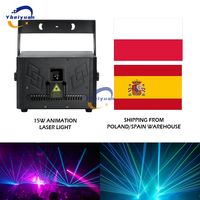 Lumière laser d'animation rvb 15W ILDA DMX Scanner d'animation projecteur laser mariage Dj Disco fête noël effet de scène lumière