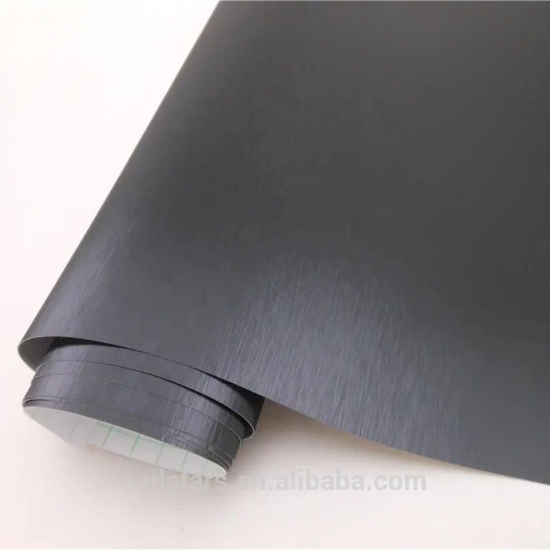 ब्रश काले धातु की चादर Vinyl लैपटॉप खाल Decals