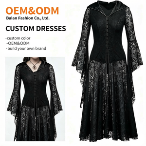 Vestido Largo Medieval COS para Mujer, Estilo <span class=keywords><strong>Diablo</strong></span>, Retro Gótico, con Cremalleras, Elegante, Formal y Sexy - Product Image 1