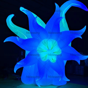 Globo publicitario de estrella inflable para exteriores, decoraciones de iluminación LED para fiestas, clubes nocturnos con diseño de flores - Product Image 4