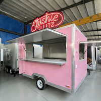 Remorque alimentaire mobile noire de petite taille certifiée CE, entièrement équipée d'un capot de ventilation et d'une zone de préparation pour la vente de tacos