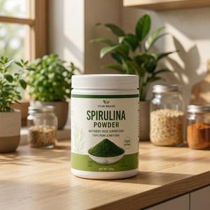 Poudre de spiruline biologique, superaliment naturel, complément alimentaire végétalien, étiquette privée OEM ODM - Product Image 3