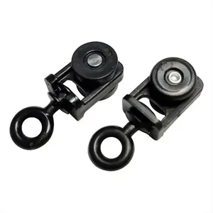 Manufacture Wholesale Motorized Curtain Pom Plastic Rotating Eye Runner Pulley Black Color