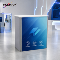 TIANYU Bureau d'accueil pliable moderne en aluminium, vitrine d'exposition pour salon professionnel avec plateau en granit, emballage inclus