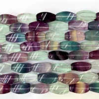 Perles de fluorite naturelle multicolores 8x16mm, ovales torsadées à facettes, en forme de riz, pierres précieuses en vrac pour la fabrication de bijoux DIY, bracelets et colliers