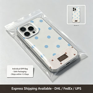 Custodia Trasparente in TPU con Motivo a Pois Blu e Righe Rosse e Bianche, <span class=keywords><strong>Cover</strong></span> Antiurto per <span class=keywords><strong>iPhone</strong></span> 17 16 15 14 13 <span class=keywords><strong>Pro</strong></span> Max - Product Image 5
