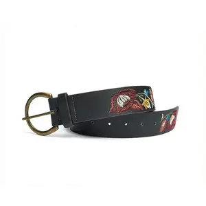 Alfa Latest Fashion Trends Women & Men Casual Durable Pu Embroidery Belt