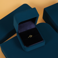 SIFOO Nouveau Prix Usine Luxe Vente en Gros Logo Personnalisé Boîte à Bijoux en Cuir PU pour Collier Boucles d'Oreilles Bague Emballage de Bijoux en Velours Bleu