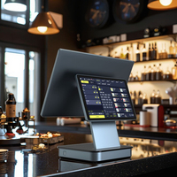 Sistema POS Android con Pantalla Táctil de 15.6 Pulgadas y Pantalla Doble, Caja Registradora de Aleación de Aluminio para Restaurantes, Hoteles y Tiendas de Conveniencia