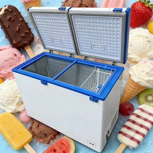 Congélateur à double porte à énergie solaire, vente chaude, réfrigérateur 12v/24v BD/BC-268 litres pour usage domestique et commercial - Product Image 3