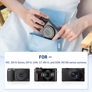 Étui pour appareil photo en cuir synthétique noir/bleu JJC compatible avec RICOH GR III pour CANON G7 <span class=keywords><strong>XM</strong></span> III pour les appareils photo de la série <span class=keywords><strong>SONY</strong></span> RX100 - Product Image 3
